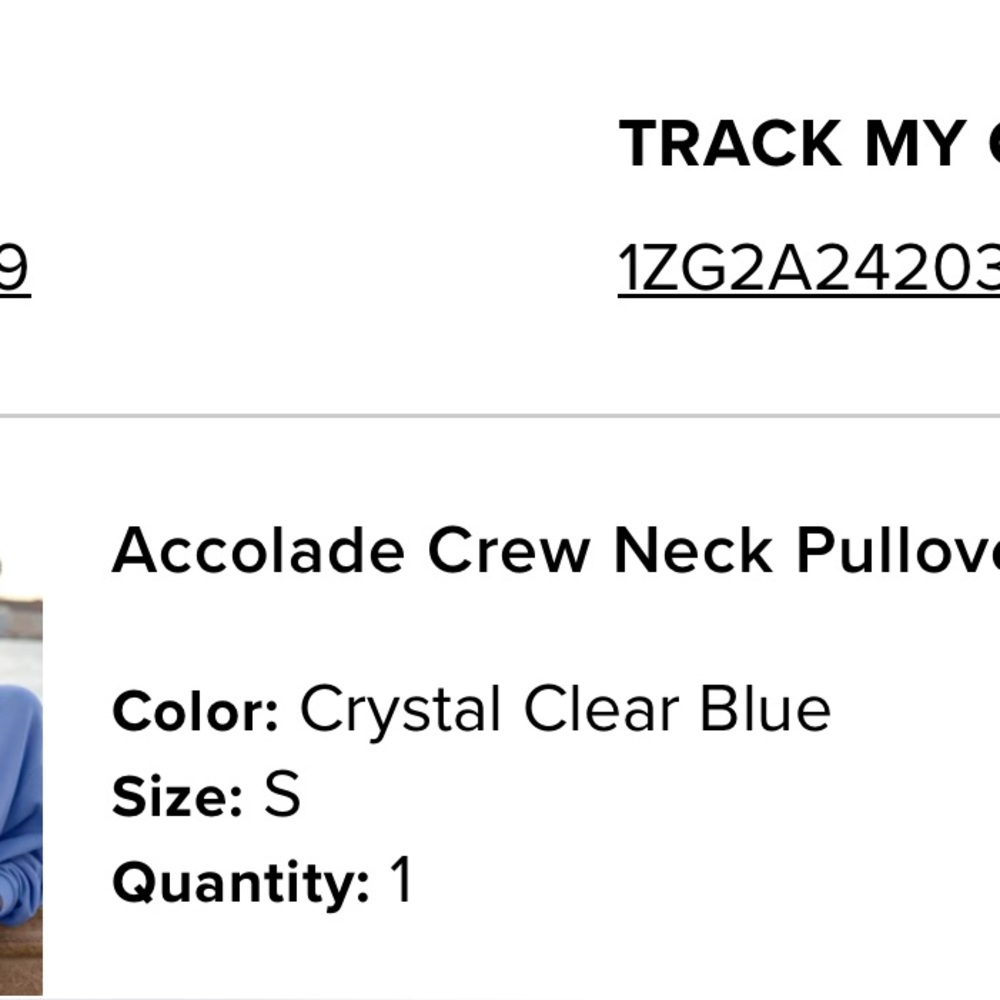 ALO Yoga Crystal Clear Blue Sweatshirt - Picture 3 of 3